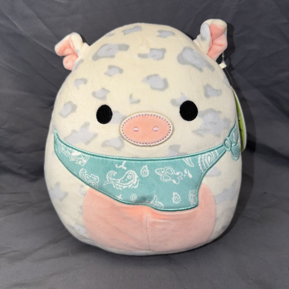 2021 Squishmallow 8" Rosie the‎ pig with teal bandana NWT Rare HTF Authentic